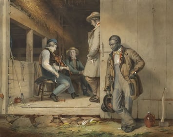 AFTER WILLIAM S. MOUNT (1807-1868) AMERICAN GENRE PRINT, 'THE POWER OF MUSIC!'
