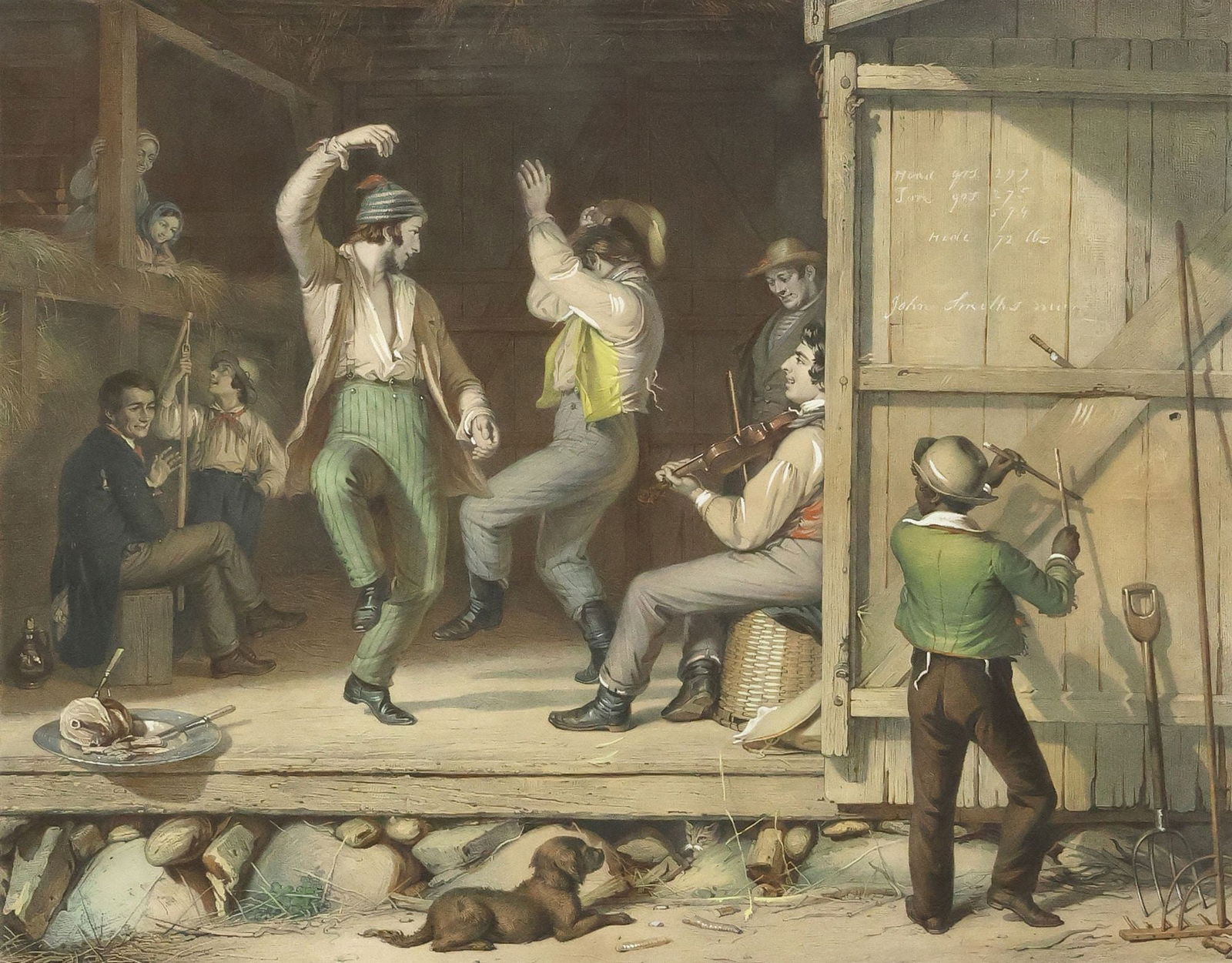 AFTER WILLIAM S. MOUNT (1807-1868) AMERICAN GENRE PRINT, 'MUSIC IS CONTAGIOUS' (1 of 8)