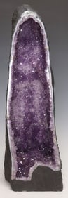 LARGE GEOLOGICAL AMETHYST CATHEDRAL GEODE, 25"H