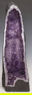 LARGE GEOLOGICAL AMETHYST CATHEDRAL GEODE, 25"H: Large amethyst cathedral geode, approx 25&quot;h, 7.75&quot;w, 9.25&quot;d, 55.5lbs