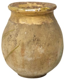 LARGE TUSCAN PARTIAL-GLAZED EARTHENWARE OLIVE JAR