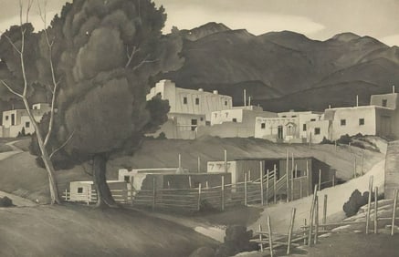 CHARLES MERRICK CAPPS (1898-1981) AQUATINT ETCHING, 'TAOS'