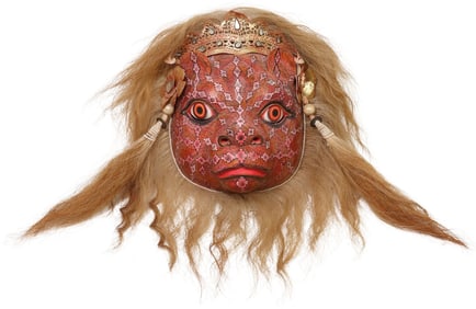 DETAILED BALINESE I.B. SUTARJA WORKSHOP CARVED & PAINTED TAPEL DANCE MASK