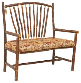 SAN PATRICIO ARTISANS NEW MEXICO LOG FRAME HALL BENCH