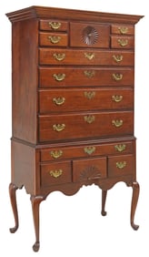 AMERICAN QUEEN ANNE FLAT-TOP TALLBOY