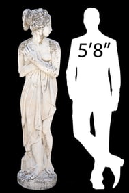 CAST STONE GARDEN STATUARY VENUS ITALICA AFTER CANOVA, 68"H
