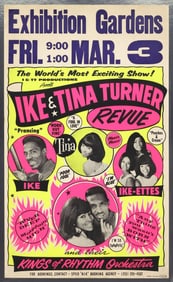 IKE & TINA TURNER REVUE 1967 DAY-GLO CONCERT POSTER