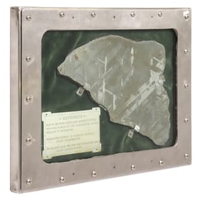 METEORITE SLICE, 14" x 11", 1632G,  JOHN A. LEDNICKY ESTATE