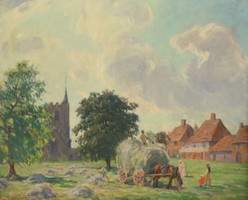 WILLIAM SAMUEL HORTON (1865-1936) HEADCORN CHURCH, 32" X 39.5"