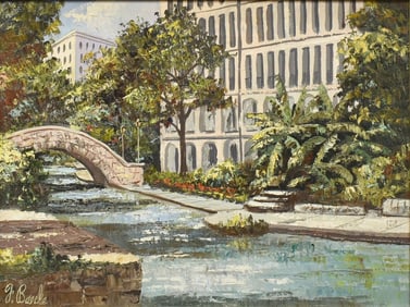 FLORENT BAECKE (1922-2016) PAINTING SAN ANTONIO RIVER