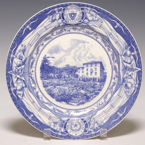 SCARCE BLUE WEDGWOOD UT 'LITTLEFIELD DORMITORY' COMMEMORATIVE PLATE