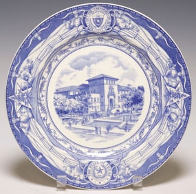 SCARCE BLUE WEDGWOOD UT 'STUDENTS UNION' COMMEMORATIVE PLATE