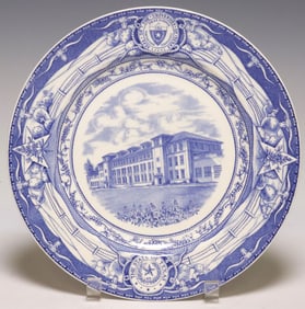 SCARCE BLUE WEDGWOOD UT 'ENGINEERING BUILDING' COMMEMORATIVE PLATE
