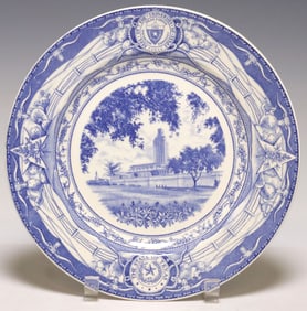 SCARCE BLUE WEDGWOOD UT 'NEW ADMINISTRATION BUILDING' COMMEMORATIVE PLATE