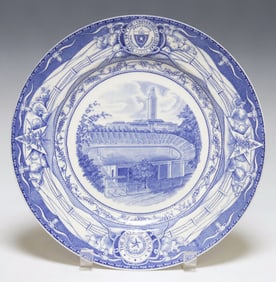 SCARCE BLUE WEDGWOOD UT 'MEMORIAL STADIUM' COMMEMORATIVE PLATE