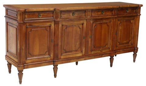 LOUIS XVI STYLE FRUITWOOD BREAKFRONT SIDEBOARD