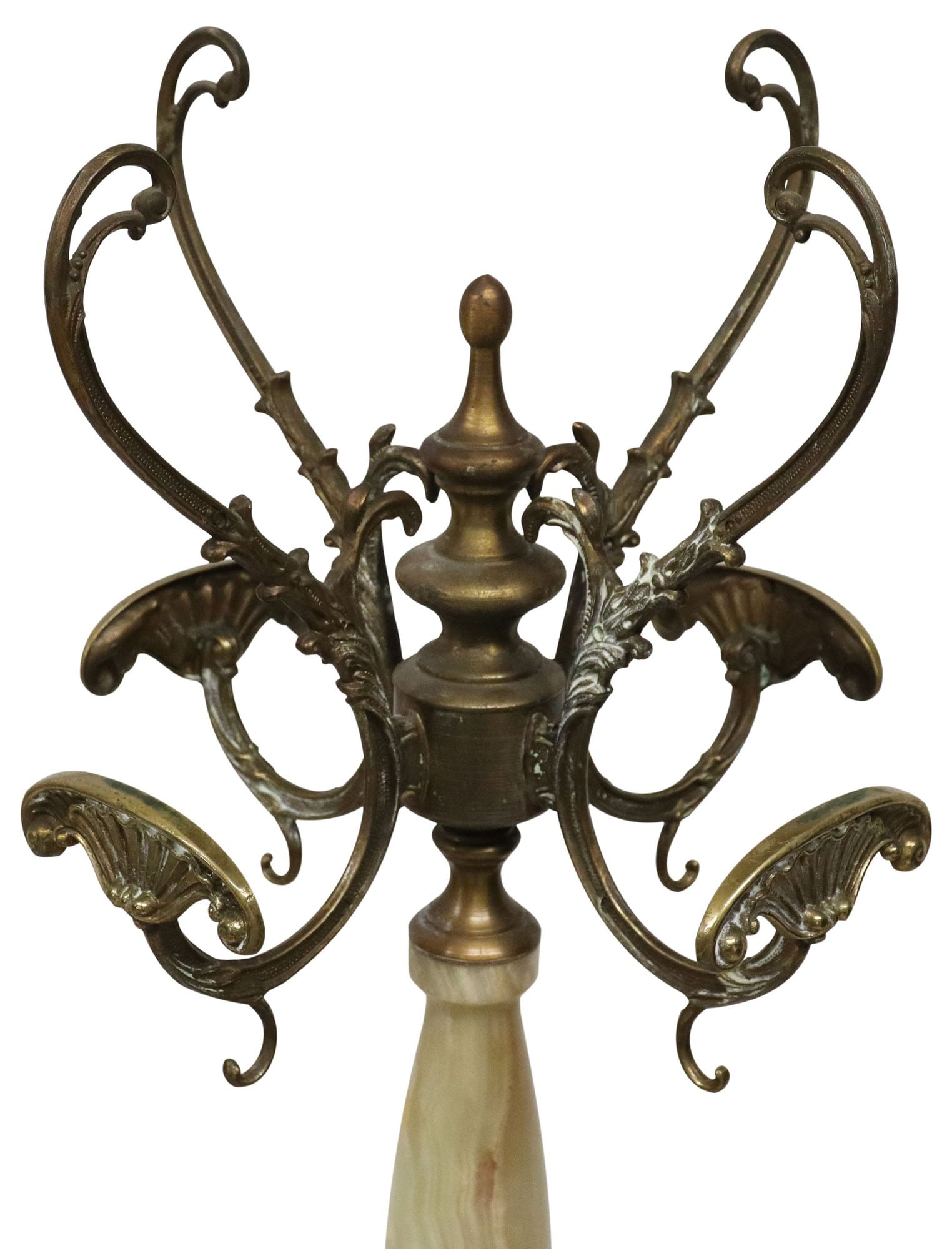 ITALIAN ONYX & GILT METAL STANDING HALL TREE (1 of 3)