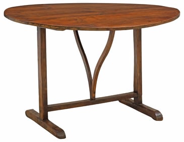 RUSTIC FRENCH PROVINCIAL TILT-TOP WALNUT WINE TASTING TABLE