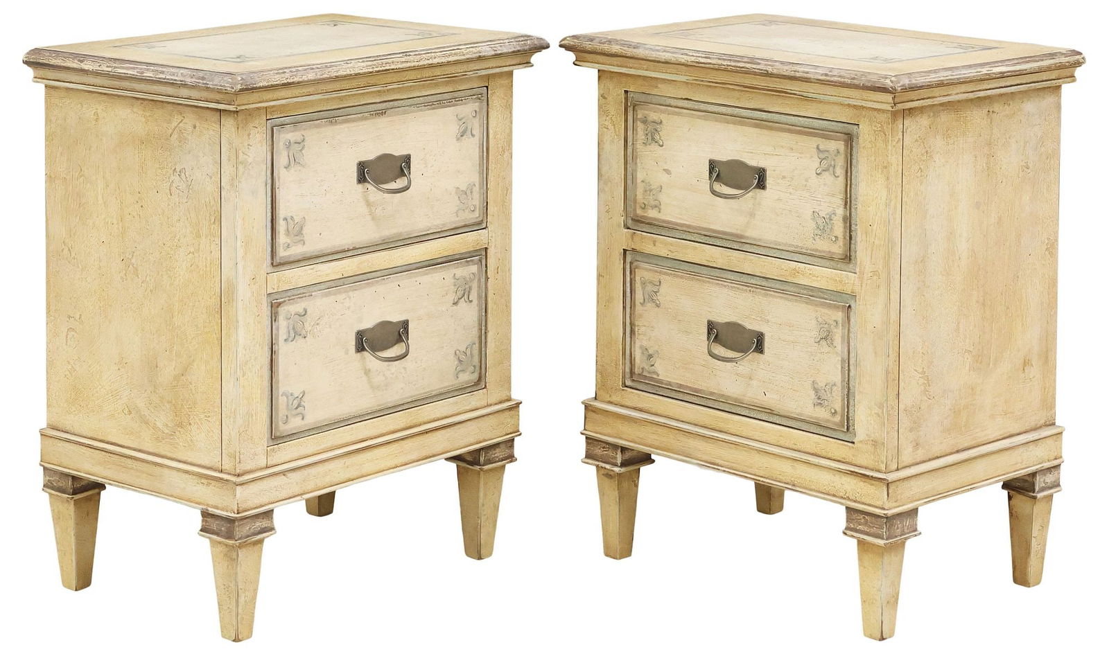 (2) ITALIAN PAINT-DECORATED 2-DRAWER NIGHTSTANDS (1 of 5)