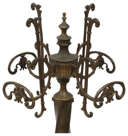 ITALIAN PATINATED METAL FIGURAL & TWIST STANDING HALL TREE