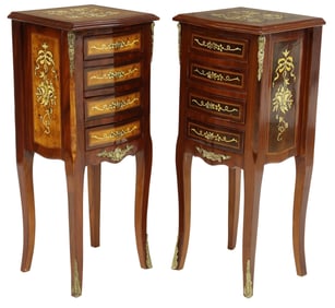 (2) ITALIAN LOUIS XV STYLE 4-DRAWER NIGHTSTANDS