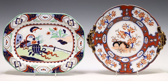 (2) ENGLISH IRONSTONE CHINOISERIE PLATTERS