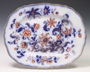 ENGLISH IRONSTONE IMARI WELL-AND-TREE MEAT PLATTER