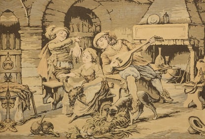 LARGE FRAMED JACQUARD WOVEN TAPESTRY