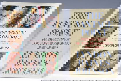 (2) U.S. PRESIDENT BOOKS, LYNDON B. JOHNSON & SIGNED GEORGE W. BUSH