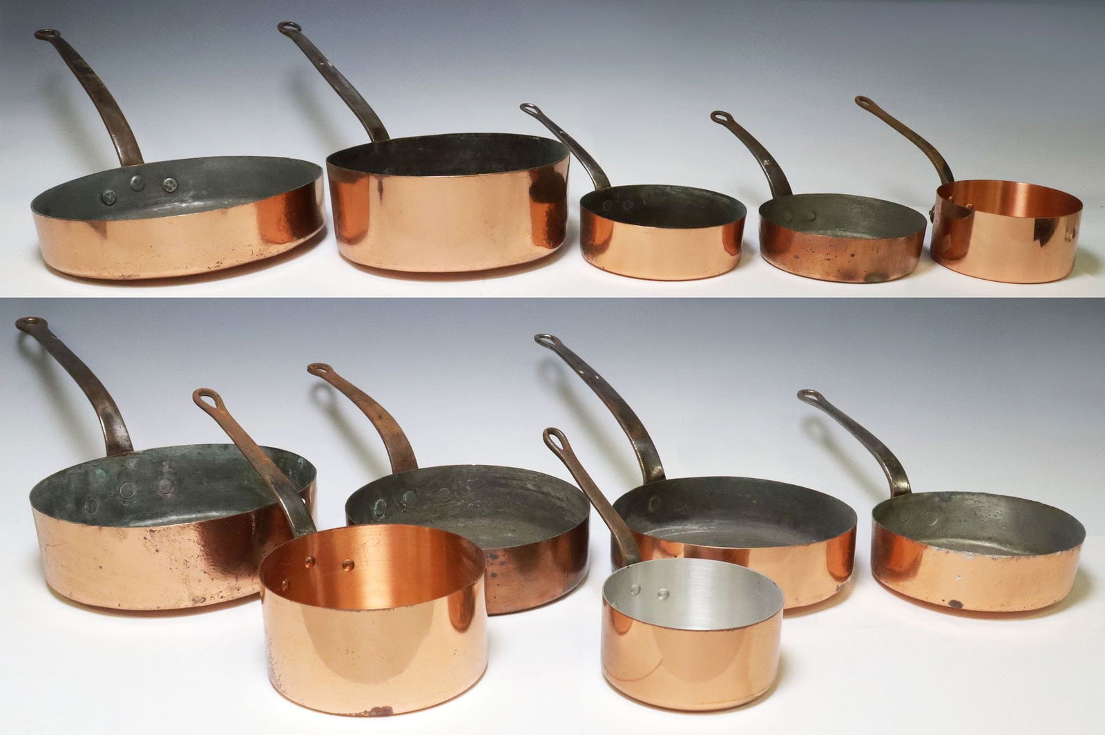 (11) LARGE FRENCH COPPER & METAL SAUCEPANS (1 of 7)