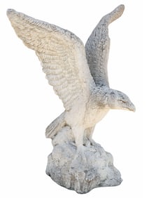 LARGE CAST STONE GARDEN FIGURE, EAGLE, 31"W