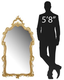 ITALIAN LOUIS XV STYLE GILTWOOD SCROLLED MIRROR