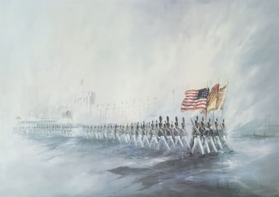 BEN MAILE (1922-2017) SIGNED PRINT WEST POINT 'THE LONG GRAY LINE', 1689/2337