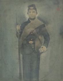 CIVIL WAR SOLDIER PHOTO FRAMED & ENLARGED, UNION