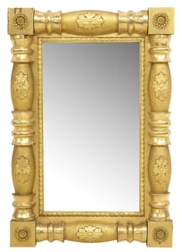 AMERICAN CLASSICAL GILTWOOD OVERMANTEL MIRROR, 19TH C.