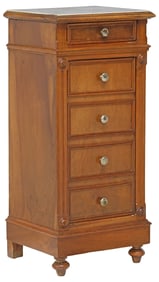 FRENCH LOUIS PHILIPPE MARBLE-TOP WALNUT NIGHTSTAND