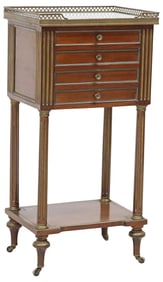 FRENCH LOUIS XVI STYLE MARBLE-TOP MAHOGANY NIGHTSTAND