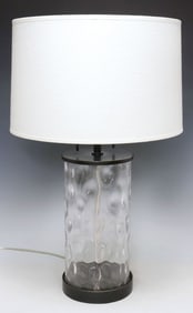 ROBERT ABBEY 'GLORIA' CONTEMPORARY DIMPLED GLASS 2-LT TABLE LAMP