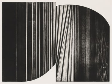 ELVIA PERRIN (20TH C.) MINIMALIST INTAGLIO PRINT 'BRIDGE'