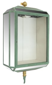 MODERNIST MIRRORED WALL-MOUNTED METAL VITRINE CABINET