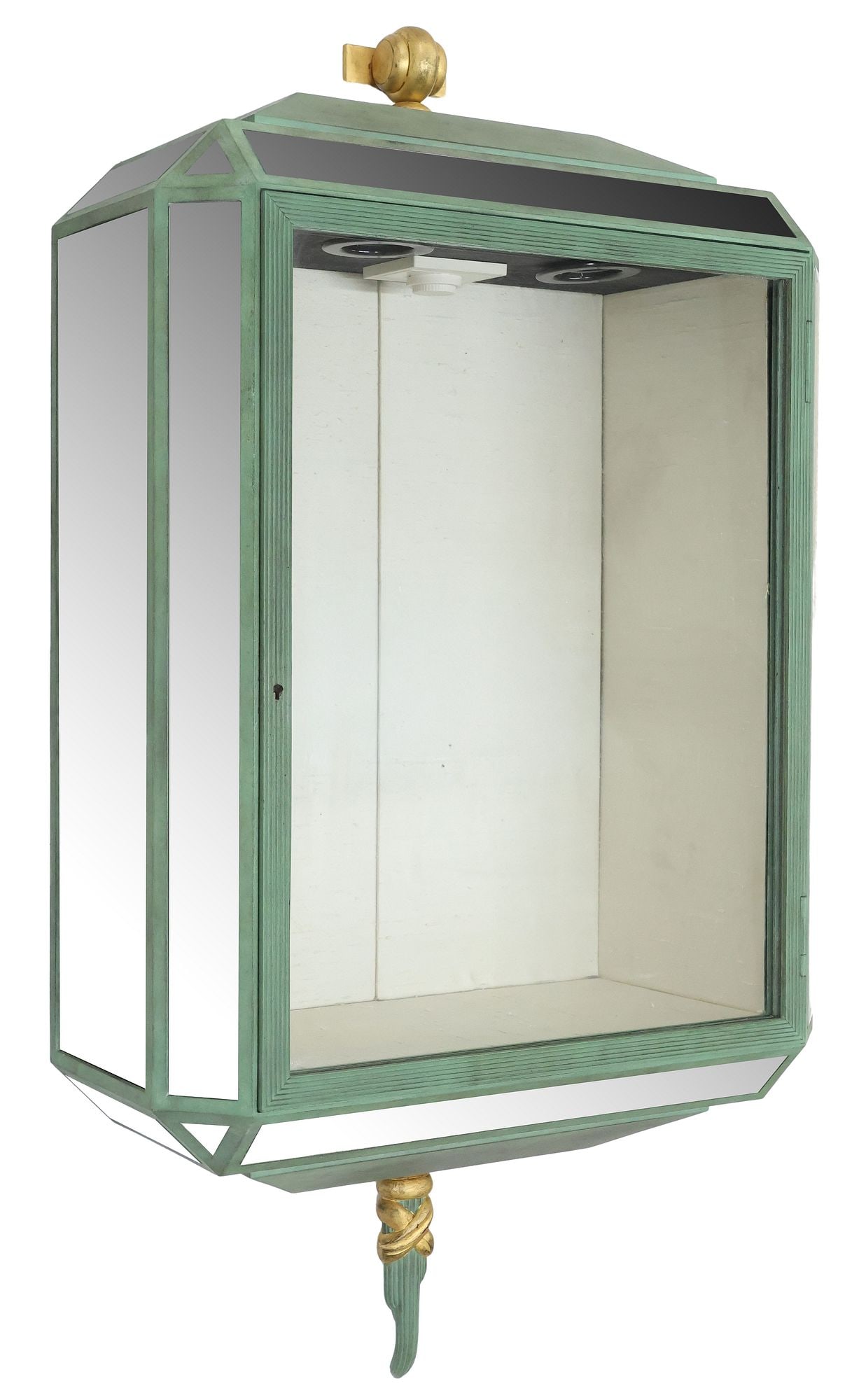 MODERNIST MIRRORED WALL-MOUNTED METAL VITRINE CABINET (1 of 4)