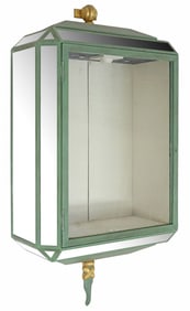 MODERNIST MIRRORED WALL-MOUNTED METAL VITRINE CABINET