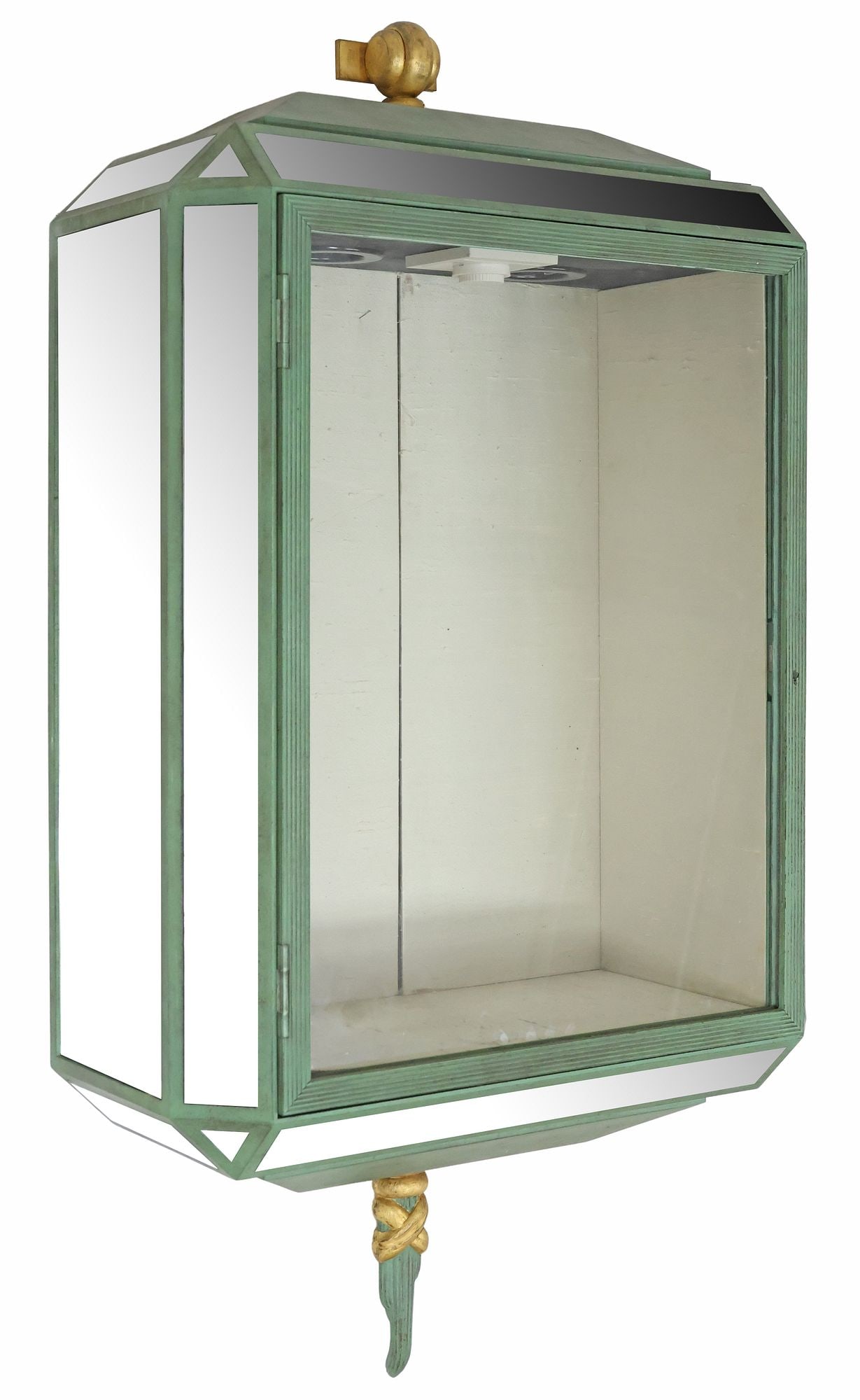 MODERNIST MIRRORED WALL-MOUNTED METAL VITRINE CABINET (1 of 4)