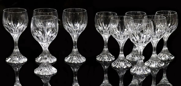 (10) BACCARAT 'MASSENA' WATER GOBLETS & WINE GLASSES