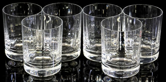 (6) BACCARAT 'CAPRI OPTIC' CRYSTAL 10 OZ FLAT TUMBLERS