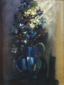 PAUL E. MAXWELL (1925-2015) MID-CENTURY STILL LIFE PAINTING, 32" X 24"