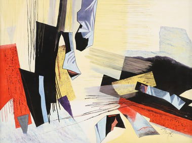 CONTEMPORARY ABSTRACT ACRYLIC PAINTING, 36" X 48"