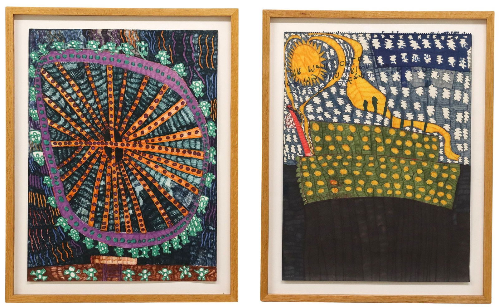 (2) MARK COLE GREENE (TEXAS, 1955-2005) ABSTRACT INK DRAWINGS (1 of 5)