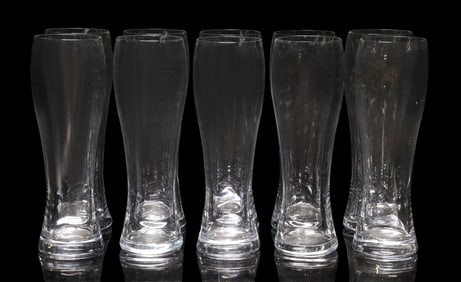(10) RIEDEL COLORLESS GLASS PILSNER BEER GLASSES