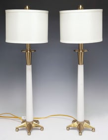 (2) CONTEMPORARY CANDLESTICK-FORM STAR BASE 1-LT TABLE LAMPS
